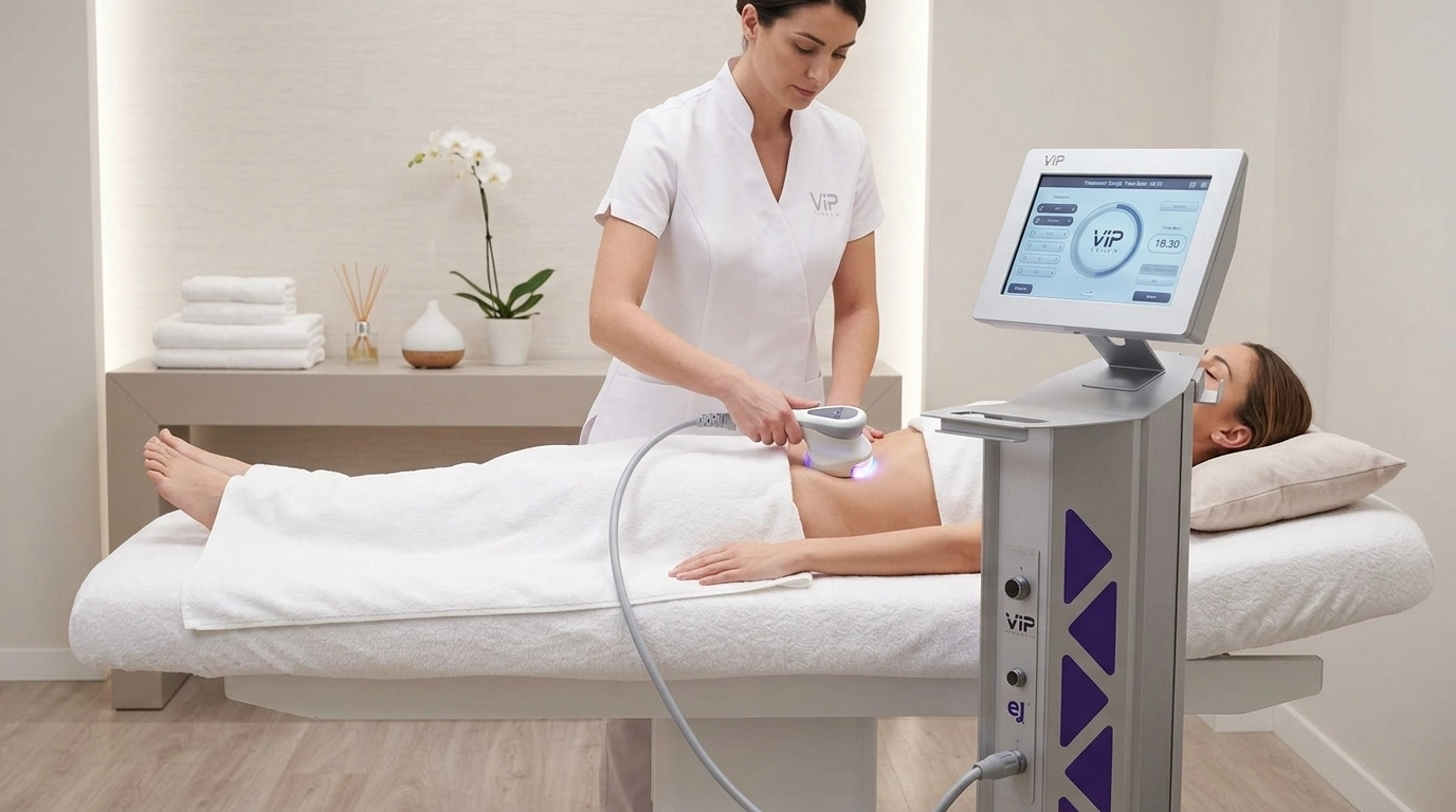 Introduce a non‑invasive body sculpting machine powered by EMS (Electrical Muscle Stimulation)
